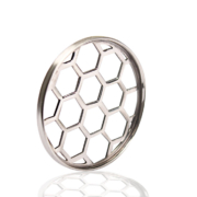 Colgante de plata para hombre circular con forma de panal